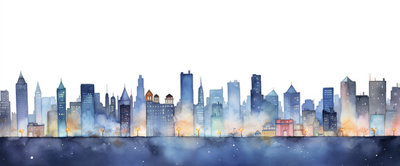 Fototapeta premium Watercolor Cityscape