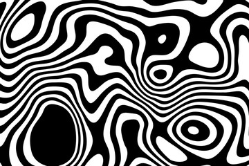 Optical illusion. Abstract striped wavy background with distortion effect. Vector illustration. EPS 10