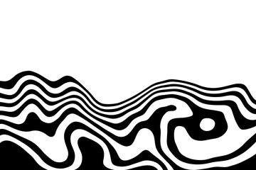 Black and white curved line stripe moving wave abstract background. Eps 10