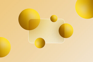 Glass morphism is frosted glass with yellow spheres. Eps 10