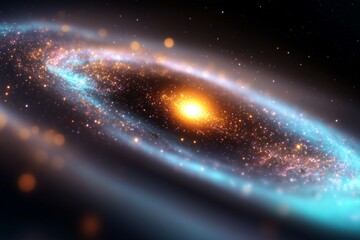 Obraz premium Galaxy with a bright yellow star in the center