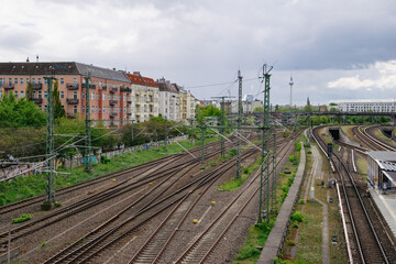 Obraz premium Railway in the city of Berlin