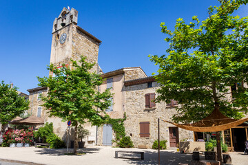 Fototapeta premium Saou, in the Drôme department, southeastern France, door of Provence. The town offers traditional architecture with its narrow medieval streets and houses under synclinal of Saoû mountain.