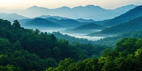 Obraz premium Serene Mountain Morning