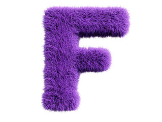 Isolated Purple Furry Letter F