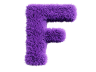 Isolated Purple Furry Letter F
