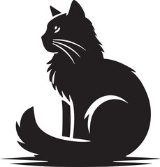 Beautiful Cat icon silhouette vector with white background