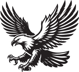 Eagle icon silhouette vector with white background