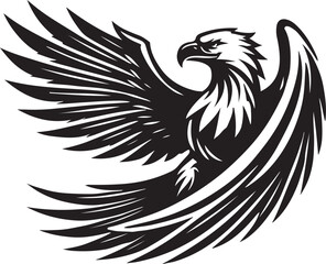 Eagle icon silhouette vector with white background