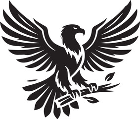 Eagle icon silhouette vector with white background
