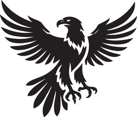 Obraz premium Eagle icon silhouette vector with white background