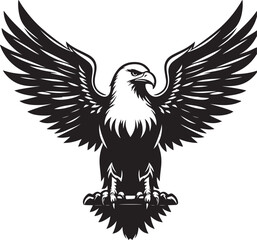 Eagle icon silhouette vector with white background