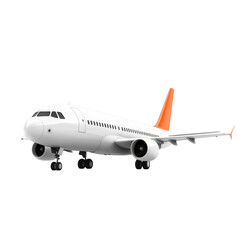 Obraz premium Isolated White Airplane with Orange Tail