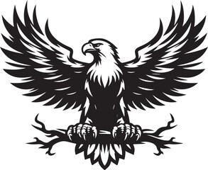 Eagle icon silhouette vector with white background