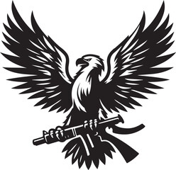Eagle icon silhouette vector with white background