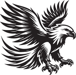 Eagle icon silhouette vector with white background