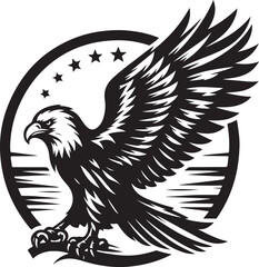 Eagle icon silhouette vector with white background
