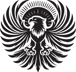 Eagle icon silhouette vector with white background