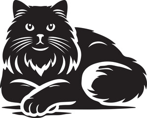 Beautiful Cat icon silhouette vector with white background