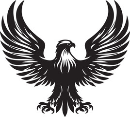 Eagle icon silhouette vector with white background