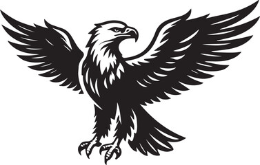 Eagle icon silhouette vector with white background