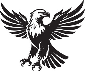Eagle icon silhouette vector with white background
