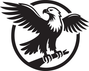 Obraz premium Eagle icon silhouette vector with white background