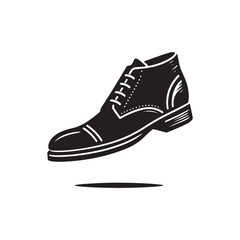 Black Color Man Shoe silhouette design Vector Illustration, Solid White Background (32).eps