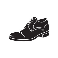 Black Color Man Shoe silhouette design Vector Illustration, Solid White Background (51).eps