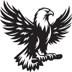 Eagle icon silhouette vector with white background