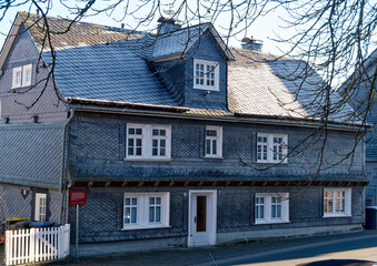 Historic building Buergerhaus in Bad Berleburg, Germany