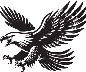 Eagle icon silhouette vector with white background