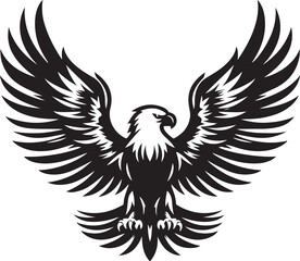 Fototapeta premium Eagle icon silhouette vector with white background