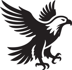 Fototapeta premium Eagle icon silhouette vector with white background