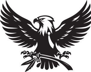 Eagle icon silhouette vector with white background