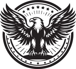 Eagle icon silhouette vector with white background