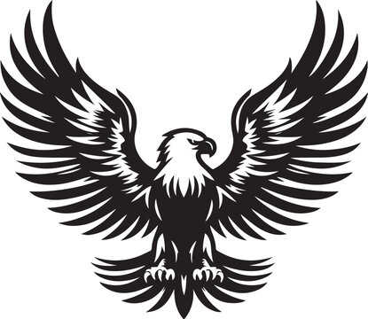 Eagle icon silhouette vector with white background