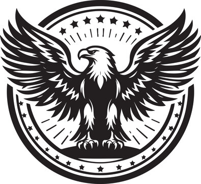 Eagle icon silhouette vector with white background