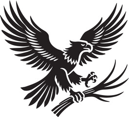 Eagle icon silhouette vector with white background
