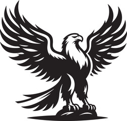 Fototapeta premium Eagle icon silhouette vector with white background