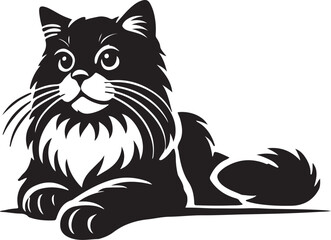 Beautiful Cat icon silhouette vector with white background
