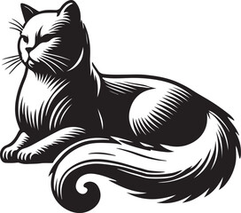 Beautiful Cat icon silhouette vector with white background
