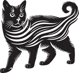 Beautiful Cat icon silhouette vector with white background