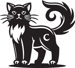 Beautiful Cat icon silhouette vector with white background