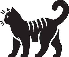 Beautiful Cat icon silhouette vector with white background