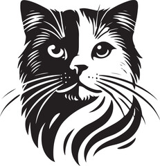 Beautiful Cat icon silhouette vector with white background