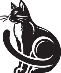 Beautiful Cat icon silhouette vector with white background