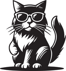 Beautiful Cat icon silhouette vector with white background