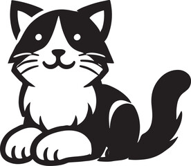 Beautiful Cat icon silhouette vector with white background
