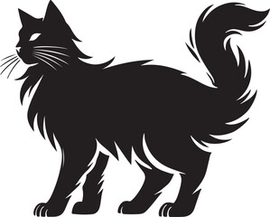 Obraz premium Beautiful Cat icon silhouette vector with white background